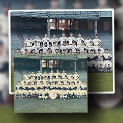 Restoration and reproduction of 1963 New Yankees photograph signed by all of the players.