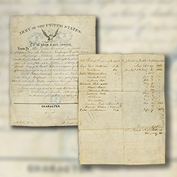 Restoration of US Civill War documents. Union soldier discharge papers the list of battles.