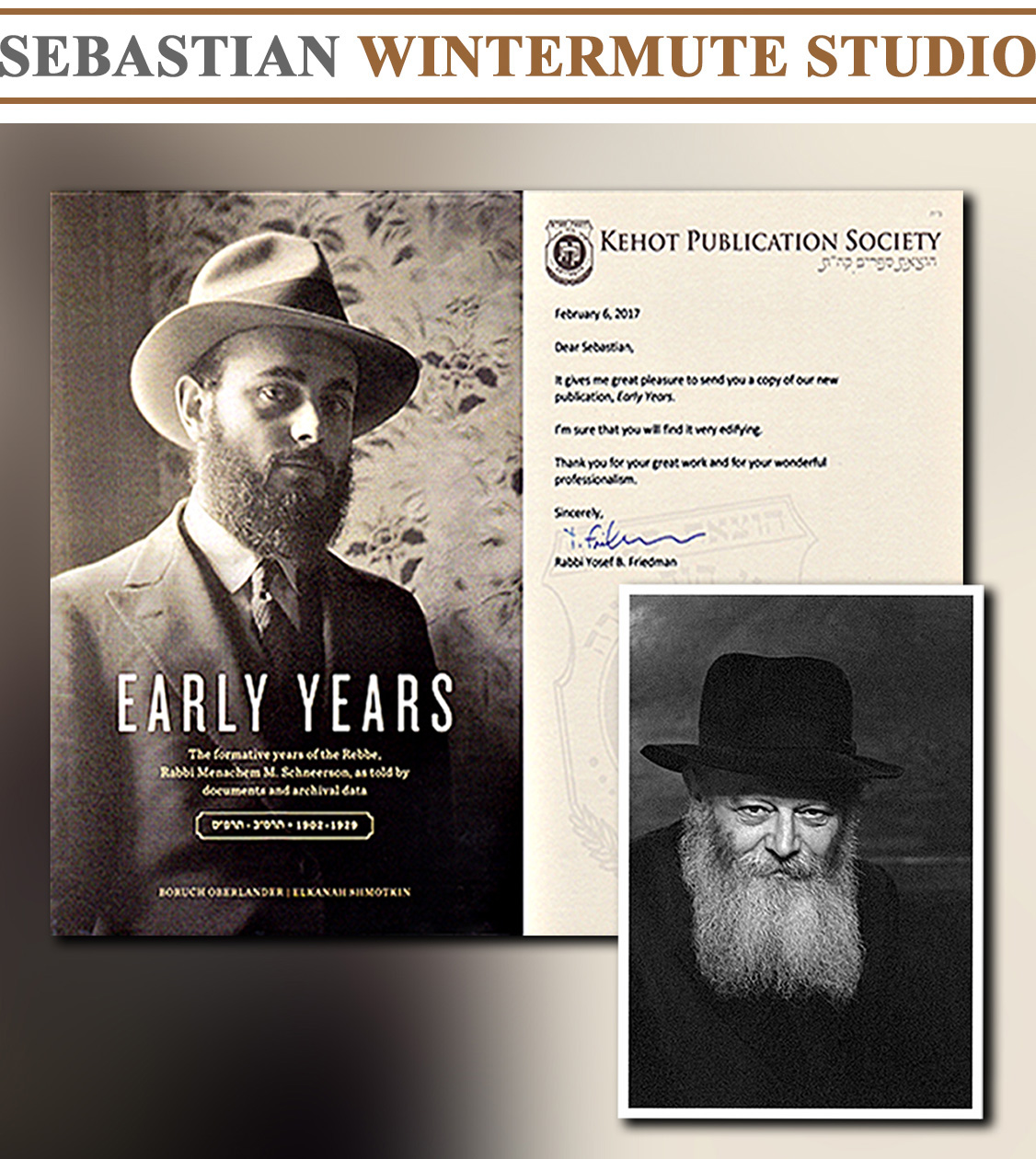 A number of rarely seen photographs were digitized and retouched in preparation for the publication of a book about Rebbe Menachem Mendel Schneerson.