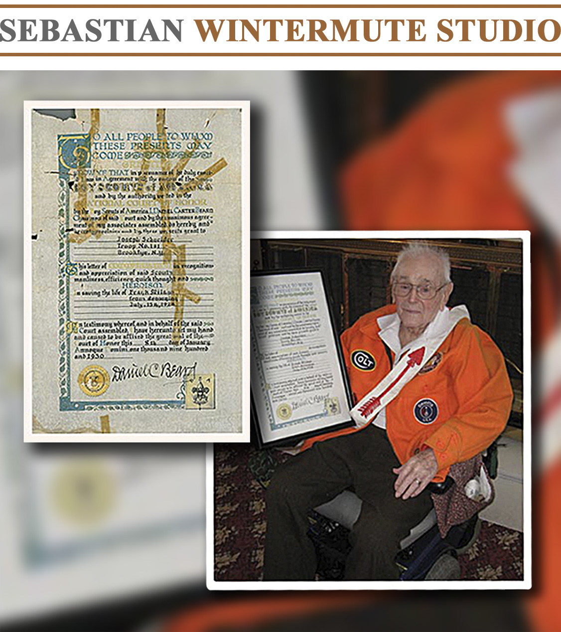 Restoration of a Boy Scout Lifesaving and Meritorious Action Award for saving a man from drowning as a present to the original recipient on his 95th birthday.