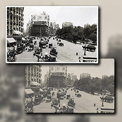 The old photograph of the famous 5th Avenue, Broadway, and 23rd Street intersection digitally archived upon request of one of New York’s societies dedicated to the preservation of the architectural history of the city.