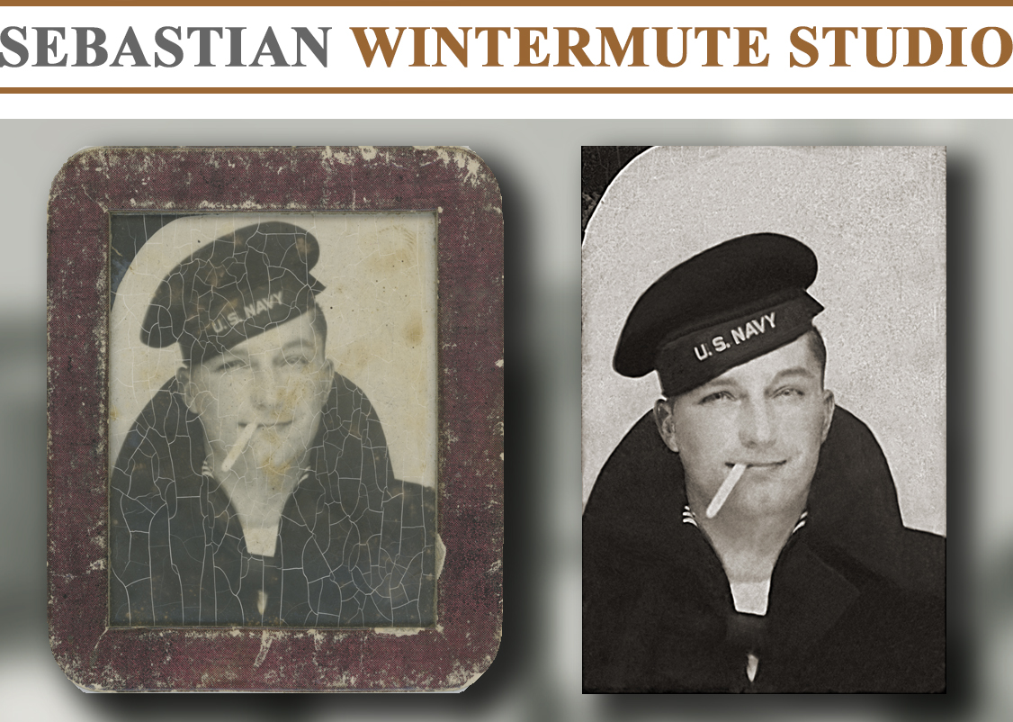 Photo Restoration picture of WWII US NAVY sailor