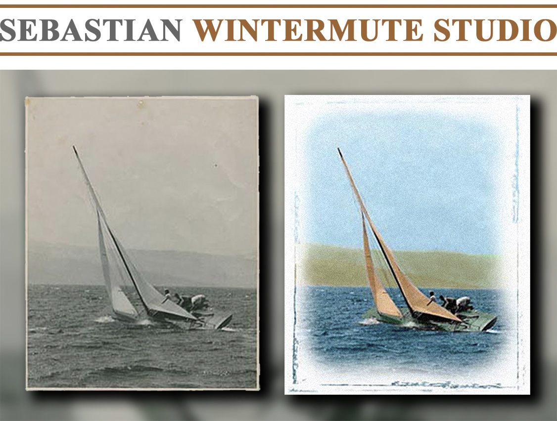 Restoring and colorizing an old photo using digital painting.